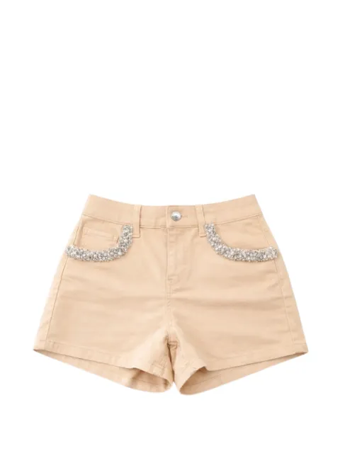 LIU JO shorts with bejewelled appliqués Neutrals WA6261T367A