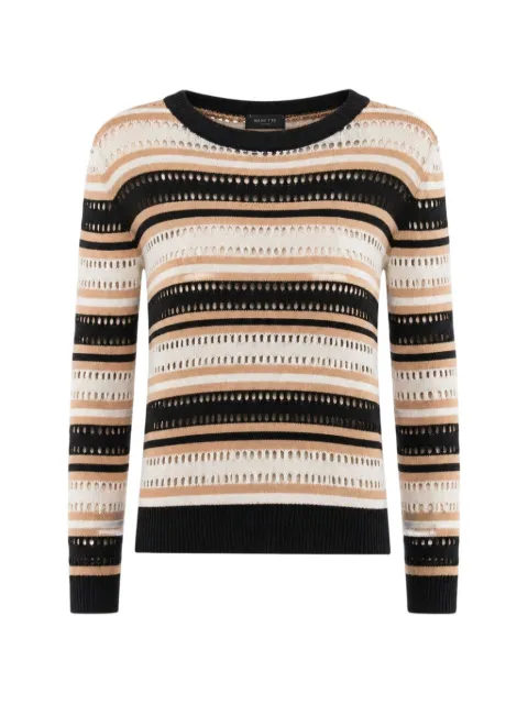 Nenette perforated-knit striped knit Neutrals 41BBMANFRED