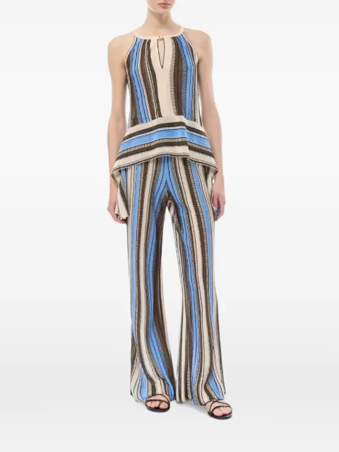 Nenette vertical-stripe wide-leg trousers Neutrals 41BBYOKO