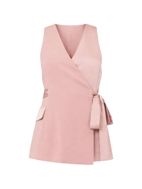 LIU JO wrap-style side-tie gilet Pink CA6184TS114