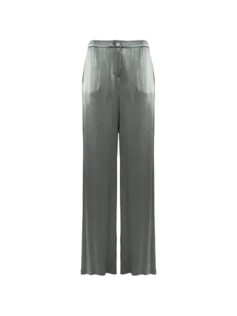 Nenette crinkle-satin wide-leg trousers Green 41BBELIENSA