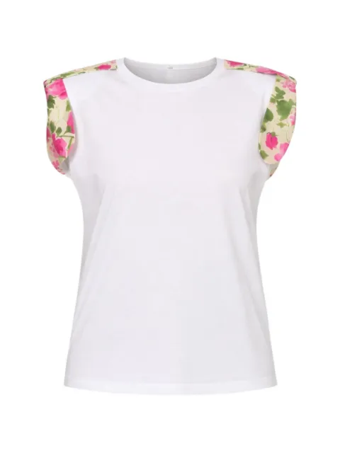 LIU JO floral-print bow-detail T-shirt White WA6201J6308P9552
