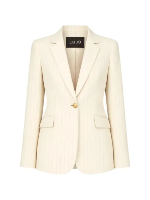 LIU JO pinstripe single-breasted blazer Neutrals CA6115T557AP9579