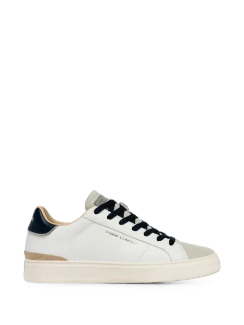 Crime London suede-trim panelled sneakers White 19700PP8B10