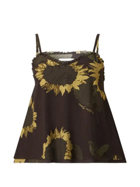 MOSCHINO JEANS floral-print ruffled top Brown 261K1A081632301555