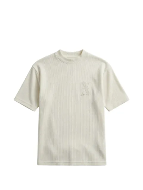 John Richmond logo-embroidered ribbed T-shirt Neutrals UMP26174TS