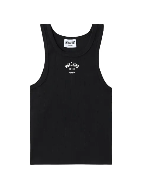 MOSCHINO JEANS ribbed logo-print top Black 261K1J08132521555