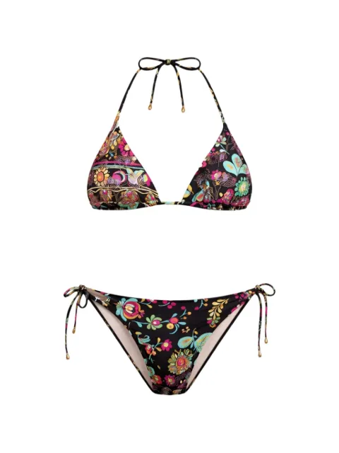 Miss Bikini floral-print triangle bikini Black V6057S