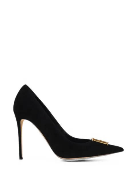Elisabetta Franchi logo-plaque suede pumps Black SA59L61E2110