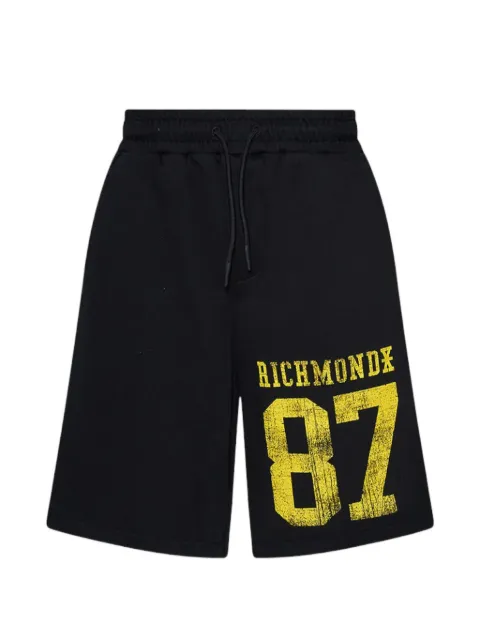 John Richmond 87 logo-print running shorts Black UMP26063BE