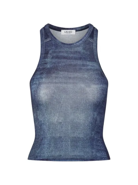 LIU JO denim-finish top Blue UA6505J1624L9680