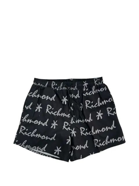 John Richmond logo-print drawstring swim shorts Black UMP26301CO