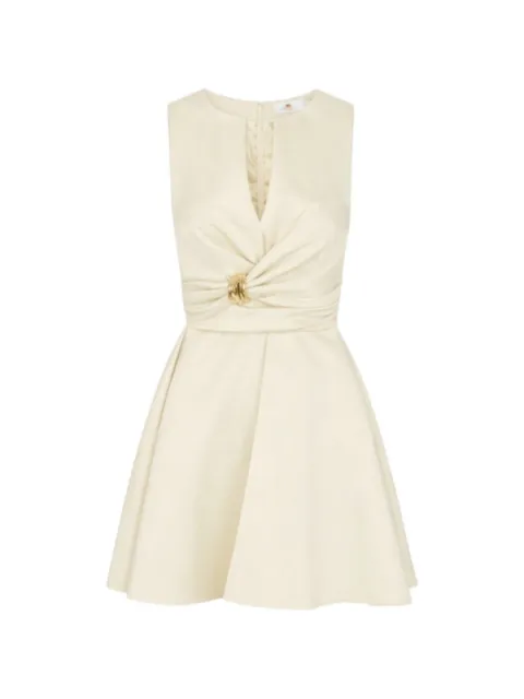 Elisabetta Franchi draped jewel-detail mini dress Neutrals AB87261E2360