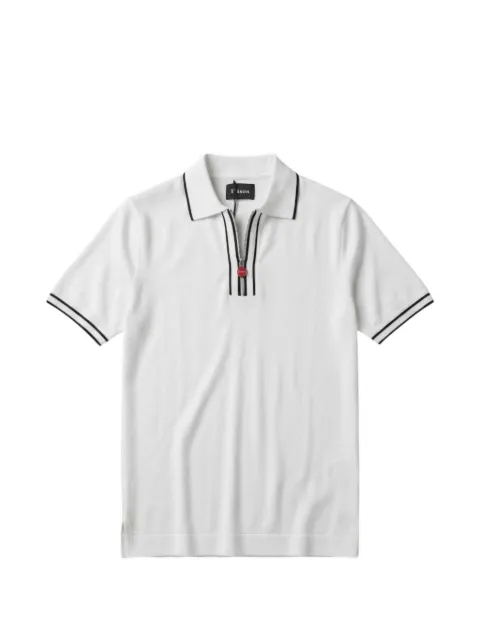 Kiton contrast-trim zip-up polo shirt White UMK1267A0011