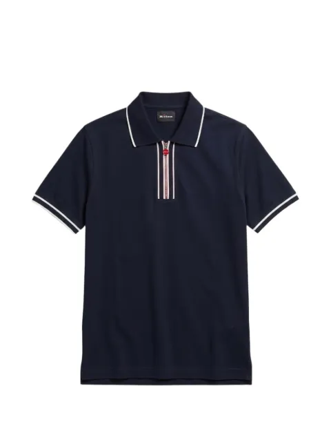 Kiton zip-fastening piqué polo shirt Blue UMK1267A0012