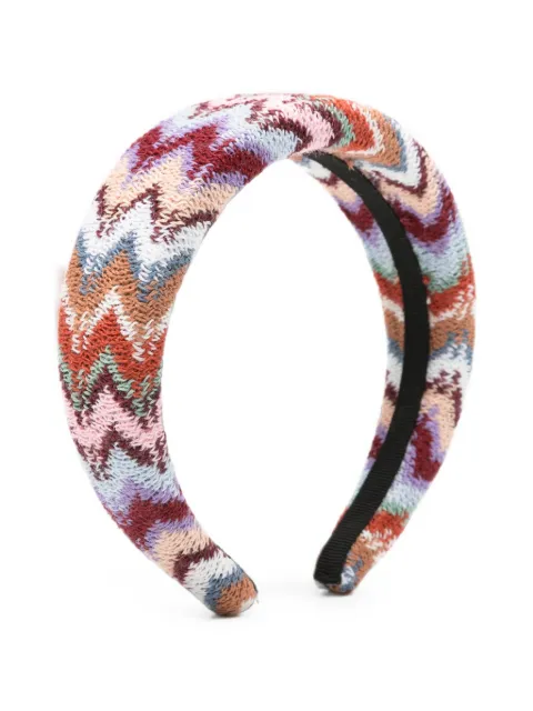 Missoni zigzag knit headband Neutrals CC00WMDA823