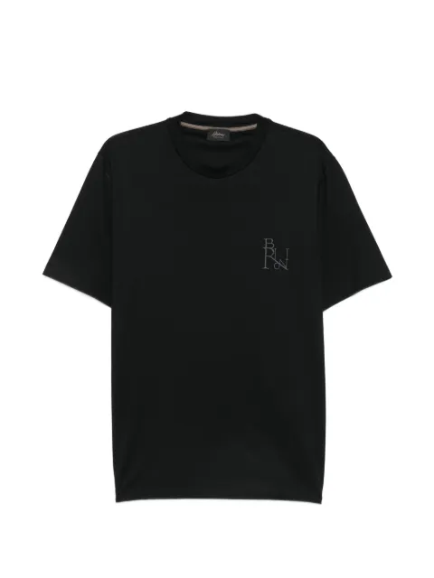 Brioni logo-embroidered T-shirt Black UJWR0LOE601
