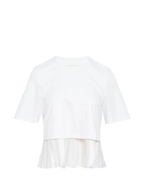 Club21 pleated-hem T-shirt White S6WILTPL030