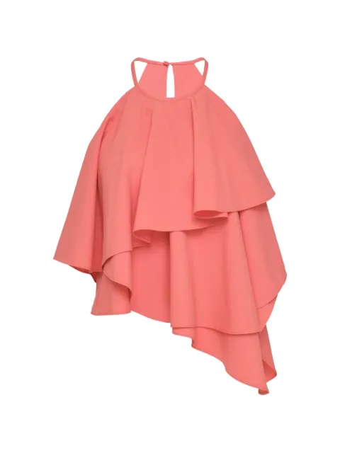 Club21 tiered asymmetric halter top Pink S6DANTPL030CORAL
