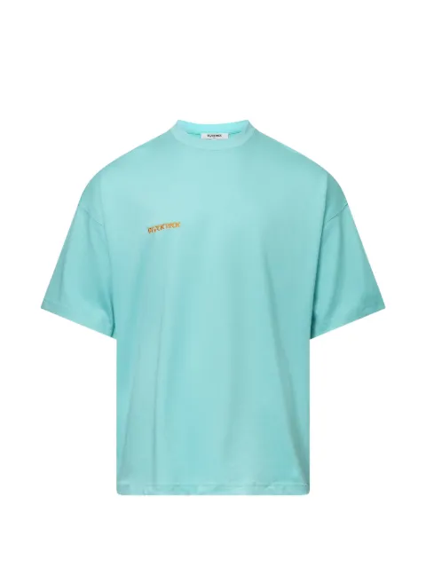 Blackjack logo-embroidered oversized T-shirt Blue OVLOG0915KTIFFANY