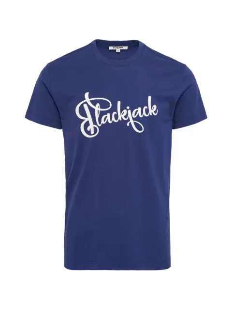 Blackjack logo-print T-shirt Blue S5HMNDSNO1075KNVY