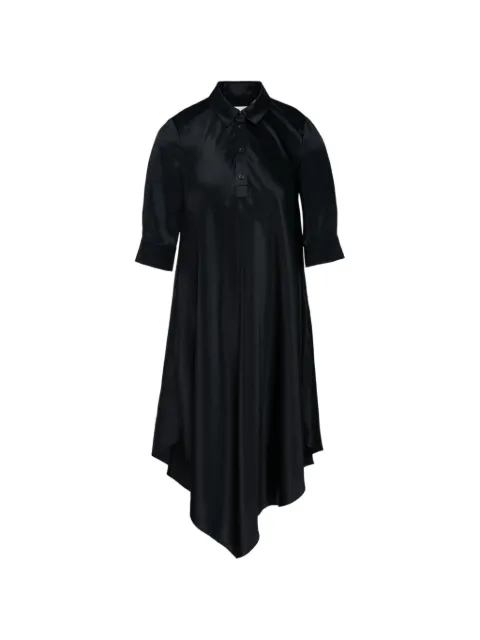 Club21 asymmetric satin midi dress Black S6FERDPL023