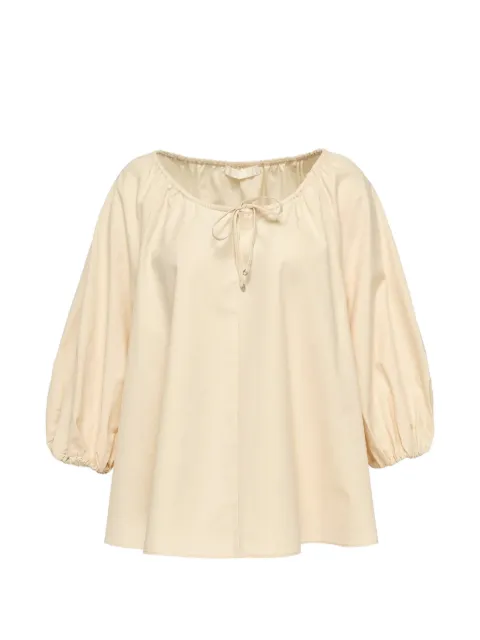 Club21 tumbled-finish flared blouse Neutrals S5W40633201WLIGHTSANDDEC