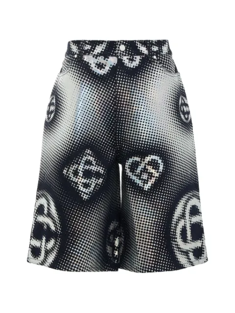 Casablanca pearlescent monogram denim shorts Blue S6MSS26TR4250001