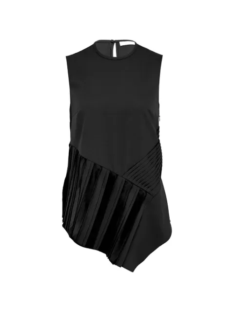 Club21 pleated asymmetric top Black S6DLETPL030