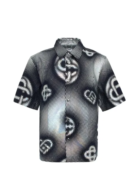 Casablanca pearlescent monogram denim shirt Blue S6MSS26SH2440001