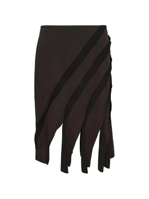 Club21 Daisy diagonal-stripe midi skirt Black S6DAISPL014BLACK