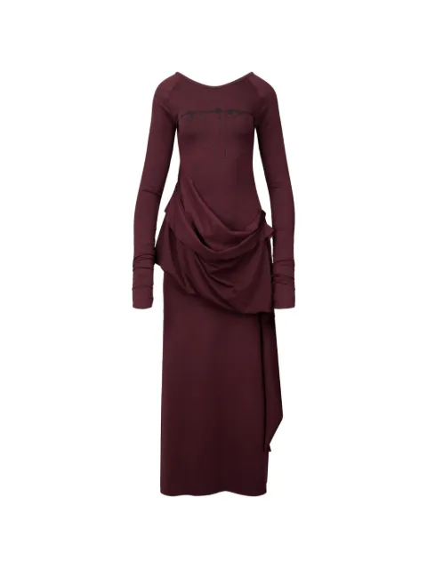 NACHE draped long-sleeve maxi dress Red A5N2541RLD13BGD00BGD