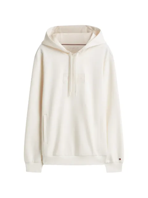 Tommy Hilfiger logo-patch drawstring hoodie Neutrals MW0MW44967