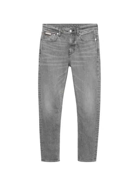 Calvin Klein logo-patch slim-fit jeans Grey LV04RH729G85I