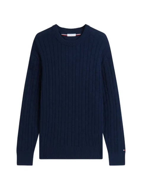 Tommy Hilfiger basket-weave crew-neck sweater Blue MW0MW43261