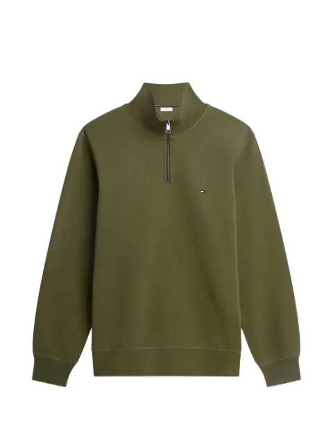 Tommy Hilfiger quarter-zip logo-embroidered sweater Green MW0MW37233