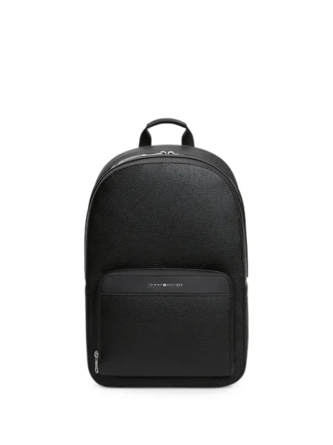 Tommy Hilfiger grained-texture logo-plaque backpack Black AM0AM14686