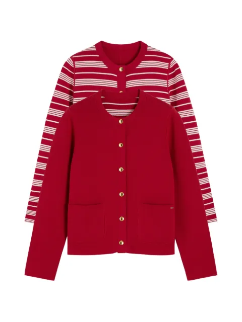 Tommy Hilfiger reversible horizontal-stripe cardigan Red WW0WW40846