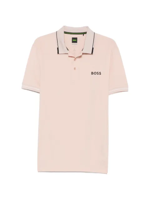 BOSS logo-print short-sleeve polo shirt Pink 50506203