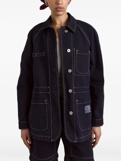DAMSON MADDER Julia contrast-stitch denim jacket Blue SS26DM3620