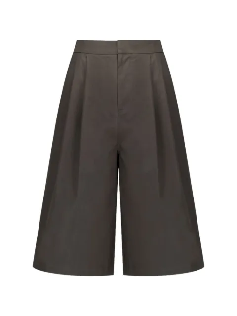 Amomento two-tuck wide-leg shorts Brown AM26SSM22PT