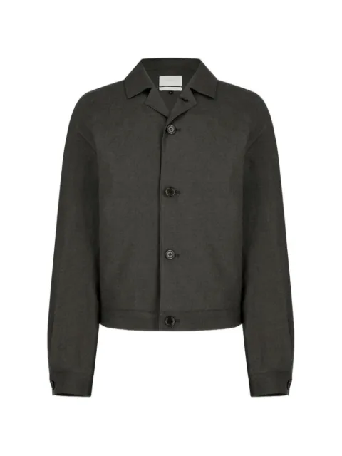 Amomento cropped linen jacket Grey AM26SSM04JK