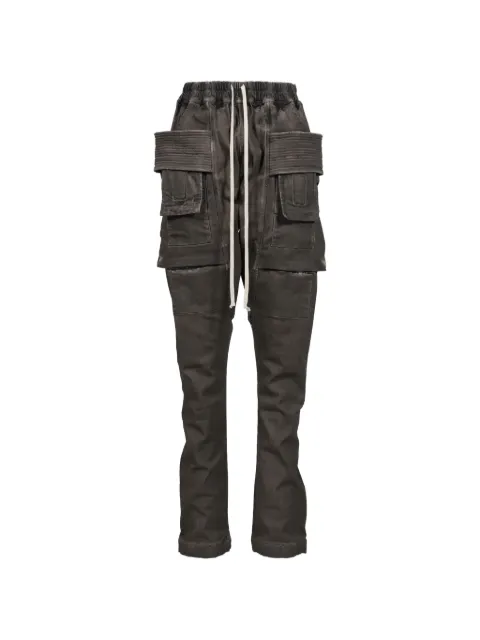Rick Owens DRKSHDW Creatch multi-pocket drawstring drop-crotch trousers Brown DU02F6376SDRK34