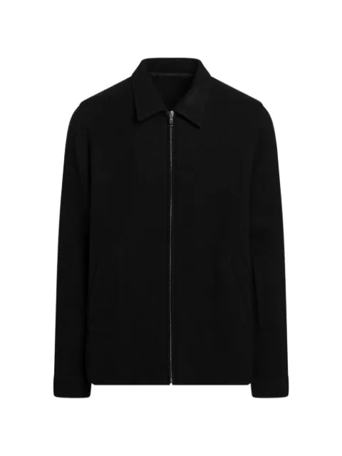 Rick Owens logo-ribbon zip-up jacket Black RU02F4764WBD