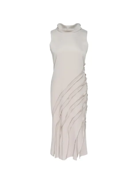 Club21 Ava ruffled sleeveless midi dress Grey S6AVADPL014STONE