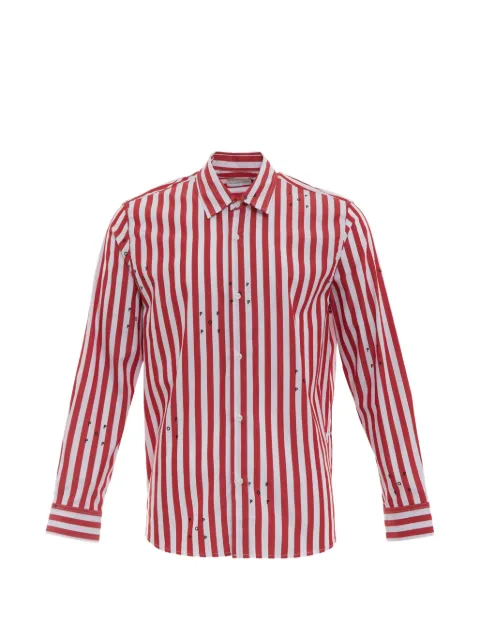 Pop Trading Company logo-print striped shirt Red S6POPSS260301000EARTHRED