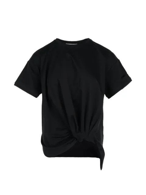 Club21 Joanna knot-detail T-shirt Black S6JOATPL024