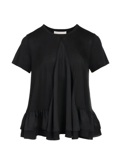 Club21 Kayla peplum-hem T-shirt Black S6KAYTPL025BLACK