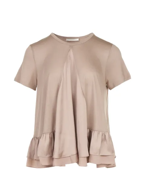 Club21 Kayla ruffled T-shirt Grey S6KAYTPL025CLAY
