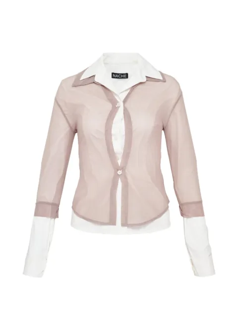 NACHE Out In layered shirt Pink N2621RSH12IVR00IVORY